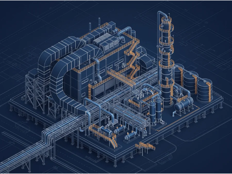 Industrial facility MEP drafting portfolio sample
