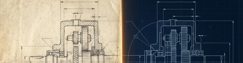 Scanned drawing converting into a clean CAD line drawing